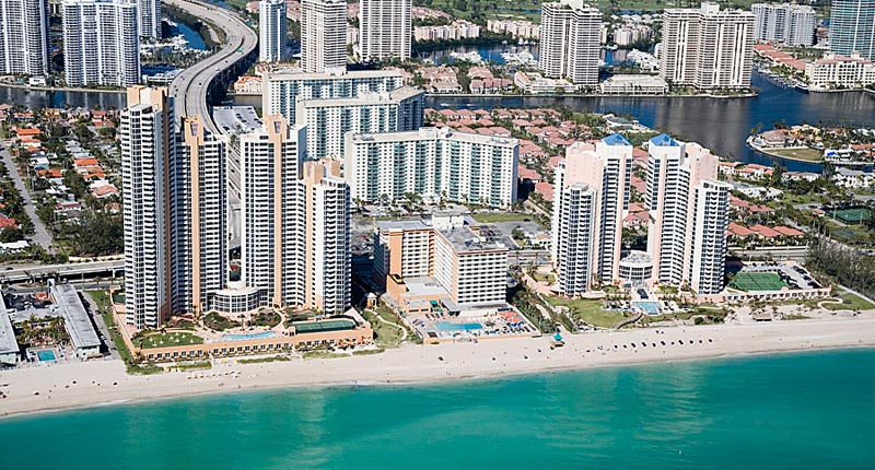 Ocean Four Sunny Isles Beach Luxury Condo Beachfront Aerial View