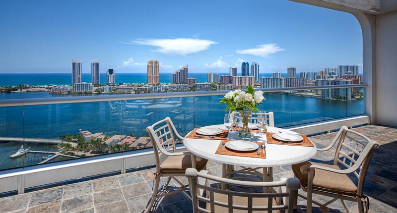 Williams Island Aventura Luxury Condo Terrace View